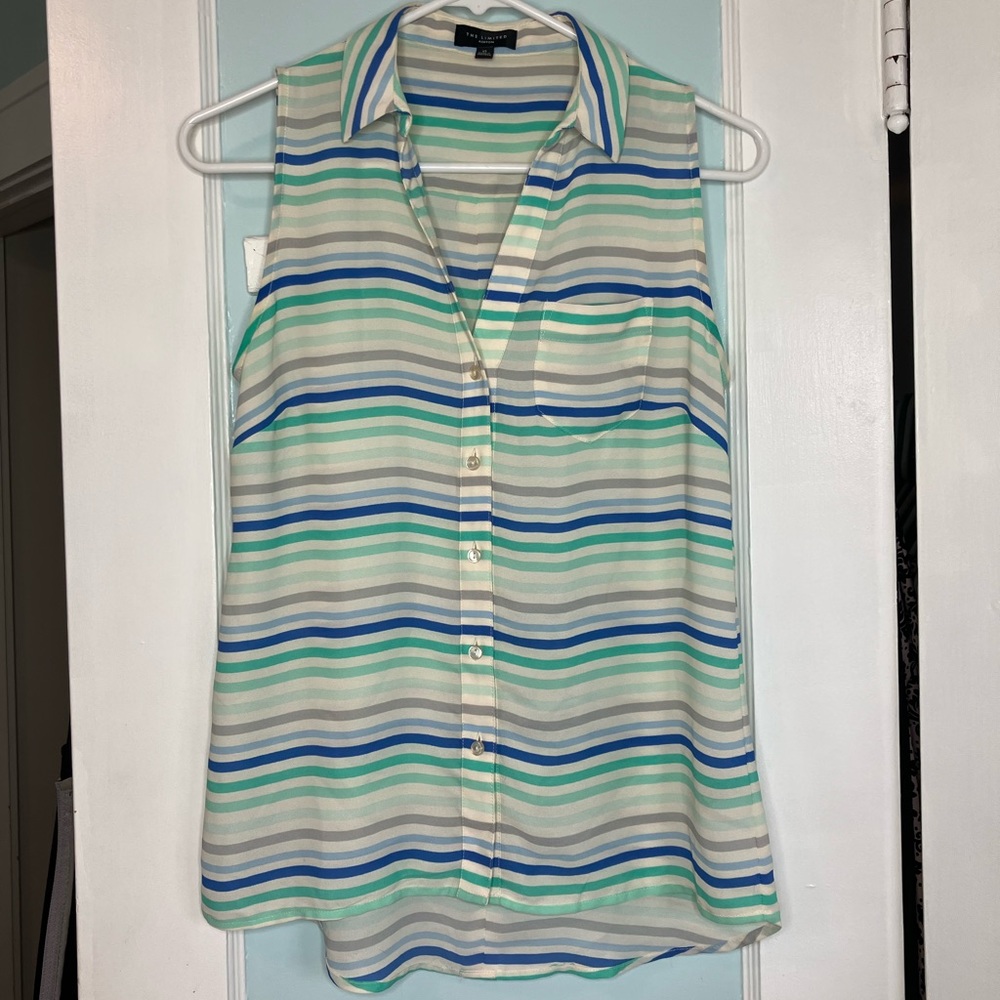 The Limited Ashton Striped Sleeveless Blouse XS